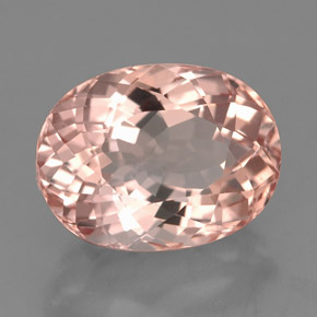 Morganite saumon naturelle coupe ovale, 4,13 ct, VVS-VS