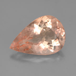 Morganite Saumon naturelle En forme de poire, 4.76 ct, VS