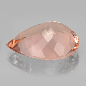 Morganite rose naturelle en forme de poire, 13,95 ct, VVS