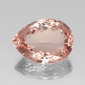 Morganite rose naturelle en forme de poire, 17,78 ct, VVS