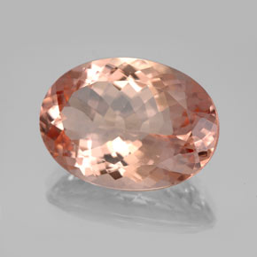 Morganite rose naturelle coupe ovale, 10,92 ct, VVS