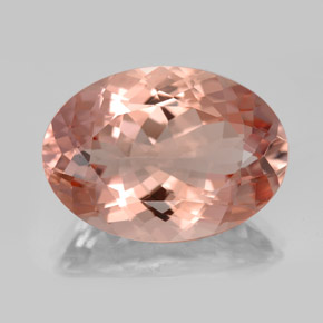 Morganite rose naturelle coupe ovale, 15,30 ct, VVS