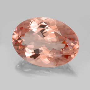 Morganite rose naturelle coupe ovale, 15,30 ct, VVS