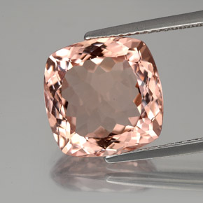 Morganite rose naturelle coupe coussin, 6,93 ct, VVS