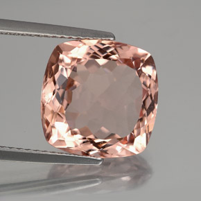 Morganite rose naturelle coupe coussin, 6,93 ct, VVS