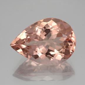Morganite Saumon Rose naturelle En forme de poire, 7.75 ct, VVS