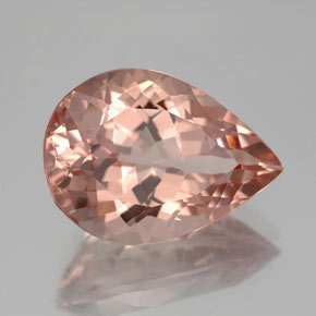 Morganite Saumon Rose naturelle En forme de poire, 7.75 ct, VVS