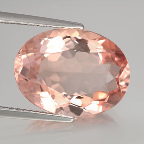 Morganite rose naturelle coupe ovale, 8,03 ct, VVS