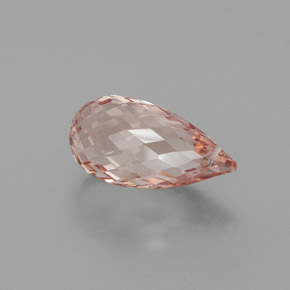 Morganite Saumon Rose naturelle Briolette, 6.86 ct, SI