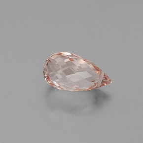 Morganite rose naturelle briolette, 4,15 ct, VS