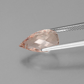 Morganite rose naturelle briolette, 4,15 ct, VS