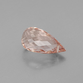 Morganite rose naturelle briolette, 5,88 ct, VS