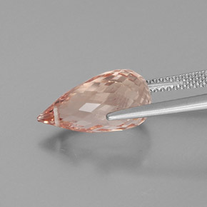Morganite rose naturelle briolette, 5,88 ct, VS