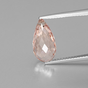 Morganite rose naturelle briolette, 4,16 ct, VS