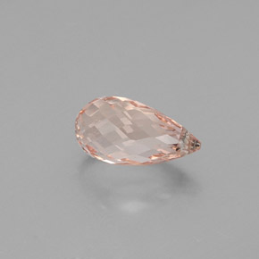 Morganite rose naturelle briolette, 4,16 ct, VS