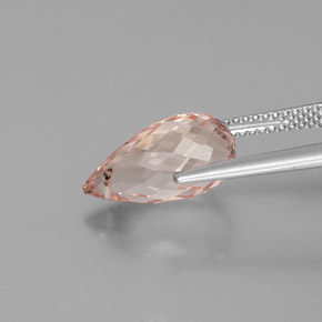 Morganite rose naturelle briolette, 4,16 ct, VS