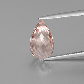 Morganite rose naturelle briolette, 4,88 ct, VVS-VS