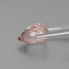 Morganite rose naturelle briolette, 4,88 ct, VVS-VS