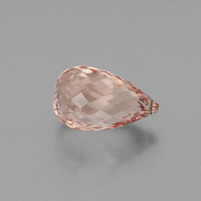 Morganite Saumon Rose naturelle Briolette, 6.71 ct, SI