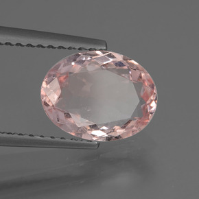 Morganite rose naturelle coupe ovale, 1,58 ct, VS