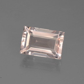 Morganite rose naturelle baguette, 1,82 ct, VVS