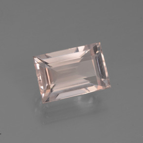 Morganite rose naturelle baguette, 1,82 ct, VVS