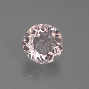 Morganite rose naturelle coupe roude, 1,31 ct, VS