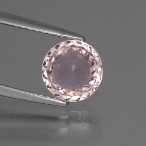 Morganite rose naturelle coupe roude, 1,23 ct, VVS-VS