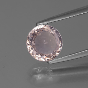 Morganite rose naturelle coupe roude, 1,23 ct, VVS-VS