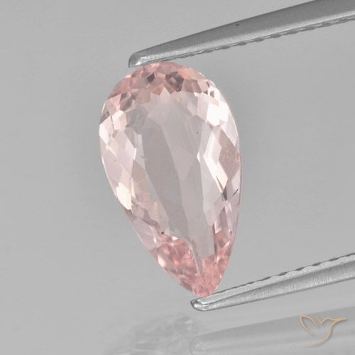 Morganite rose naturelle en forme de poire, 1,54 ct, VS