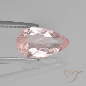 Morganite rose naturelle en forme de poire, 1,54 ct, VS