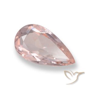 Morganite Rose moyen naturelle En forme de poire, 0.93 ct, VVS