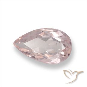 Morganite Ton rose corail naturelle En forme de poire, 0.92 ct, VVS-VS