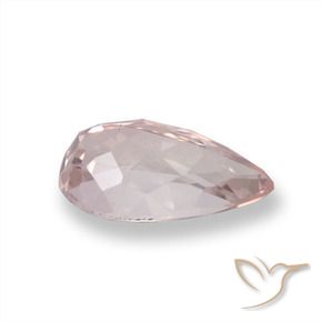 Morganite Ton rose corail naturelle En forme de poire, 0.92 ct, VVS-VS