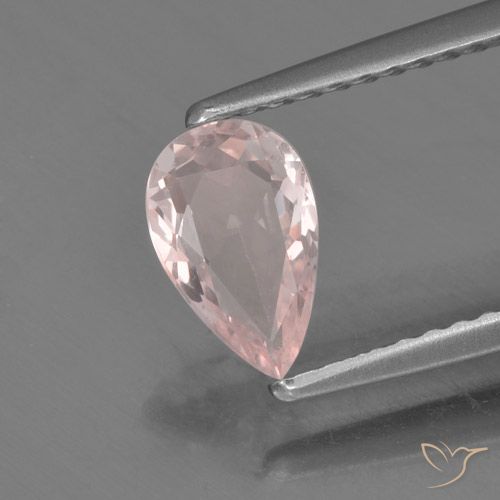 Morganite rose naturelle en forme de poire, 0,63 ct, VVS-VS