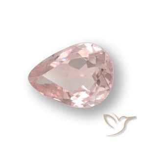Morganite Flamant rose naturelle En forme de poire, 0.65 ct, VVS-VS