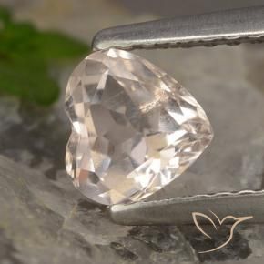 Morganite rose naturelle forme de coeur, 0,60 ct, VS
