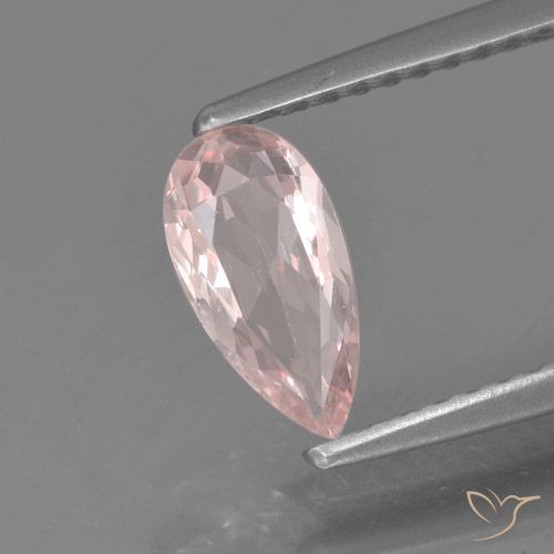 Morganite Rose léger naturelle En forme de poire, 0.58 ct, VVS-VS