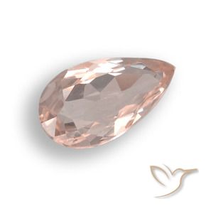 Morganite Flamant rose naturelle En forme de poire, 0.57 ct, VVS-VS