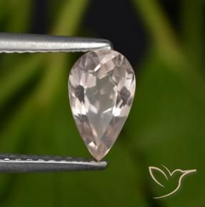 Morganite Saumon Rose naturelle En forme de poire, 0.83 ct, VVS-VS