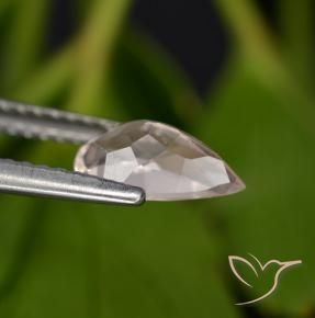 Morganite Saumon Rose naturelle En forme de poire, 0.83 ct, VVS-VS