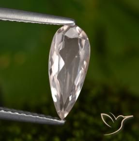 Morganite Rose très clair naturelle En forme de poire, 0.91 ct, VVS-VS