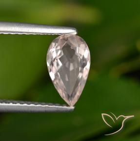Morganite Saumon Rose naturelle En forme de poire, 0.86 ct, VVS