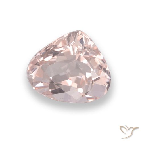 Morganite Rose corail léger naturelle En forme de poire, 0.76 ct, VVS-VS