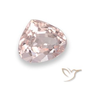 Morganite Rose corail léger naturelle En forme de poire, 0.76 ct, VVS-VS