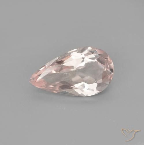 Morganite Rose moyen naturelle En forme de poire, 0.74 ct, VVS-VS