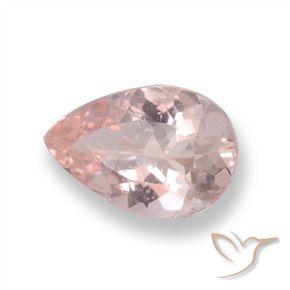 Morganite Rose moyen naturelle En forme de poire, 0.65 ct, VS
