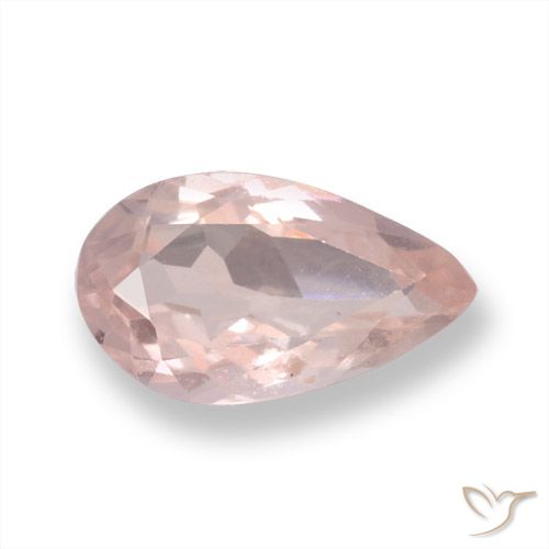 Morganite Flamant rose naturelle En forme de poire, 0.76 ct, VVS-VS