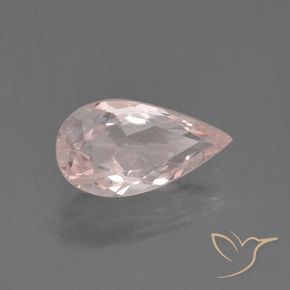 Morganite Rose corail léger naturelle En forme de poire, 0.74 ct, VVS