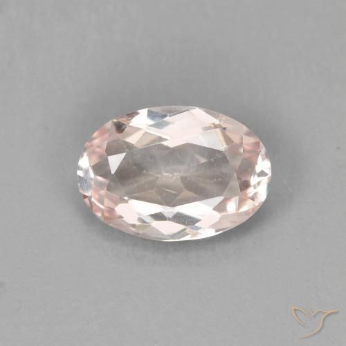 Morganite flamant rose naturelle coupe ovale, 0,74 ct, VVS-VS